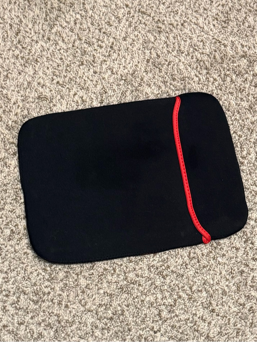Black Neoprene Sleeve with Red Trim For Tablet 12 x 9